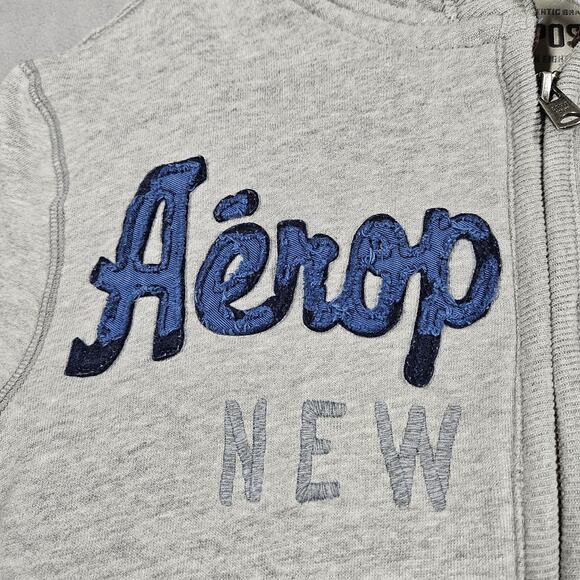 Aeropostale Hoodie Womens XS Sherpa Lined Full Zip Fleece Embroidered Y2K Preppy - Picture 4 of 12